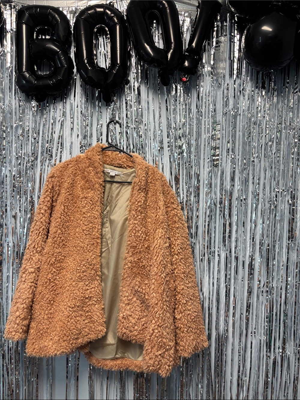 HYFVE Plush Teddy Jacket in Camel Brown